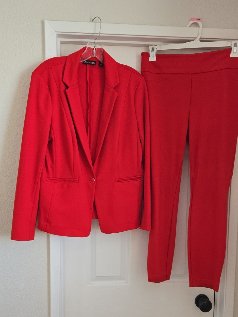 Red Women's Blazer and Pants Suit